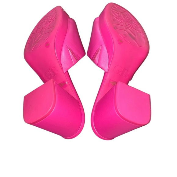 Giani Bini Bright Pink Slide Sandals Mules Block Heel retro y2k 7.5 sweet dreams - Picture 4 of 4